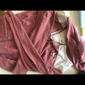 Pink zip up hoodie
